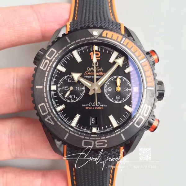 Replica Omega Seamaster Planet Ocean 600m Chronograph 215.32.46.51.01.001 Om Factory V2 Black Dial (1)