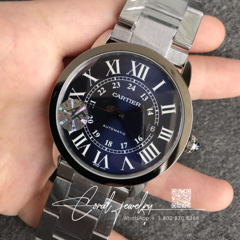 Replica Ronde De Cartier Wsrn0023 Af Factory Blue Dial (2)