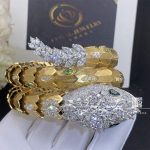 Bvlgari Serpenti Gold Bracelet Diamond And Emerald Coral (2)