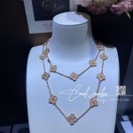 Van Cleef & Arpels Vintage Alhambra Long Necklace, 20 Motifs Rose Gold Vcarn9t000 (4)