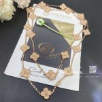 Van Cleef & Arpels Vintage Alhambra Long Necklace, 20 Motifs Rose Gold Vcarn9t000 (5)