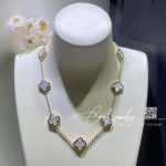 Van Cleef & Arpels Pure Alhambra Necklace, 9 Motifs Yellow Gold, Mother Of Pearl Vcara37800 (1)