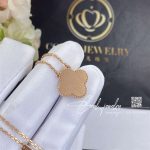 Van Cleef & Arpels Vintage Alhambra 2012 Holiday Necklace Rose Gold Mother Of Pearl (5)