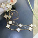 Van Cleef & Arpels Vintage Alhambra Necklace, 10 Motifs Yellow Gold, Mother Of Pearl Vcara42800 (5)