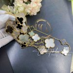 Van Cleef & Arpels Magic Alhambra Long Necklace, 16 Motifs Yellow Gold, Mother Of Pearl, Onyx Vcard79400 (4)