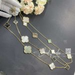 Van Cleef & Arpels Magic Alhambra Long Necklace, 16 Motifs Yellow Gold, Mother Of Pearl, Onyx Vcard79400 (5)