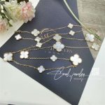 Van Cleef & Arpels Magic Alhambra Long Necklace, 16 Motifs Yellow Gold, Mother Of Pearl Vcard79300 (19)