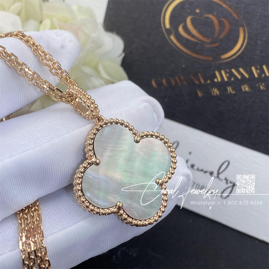 Van Cleef & Arpels Magic Alhambra Long Necklace, 1 Motif Rose Gold, Mother Of Pearl Vcarp6i200 (3)
