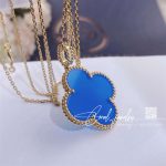 Van Cleef & Arpels Magic Alhambra Long Necklace, 1 Motif Yellow Gold, Blue Agate Vcarp6la00 (1)