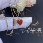 Van Cleef & Arpels Sweet Alhambra Heart Pendant Rose Gold Carnelian Vcarn59n00 (2)