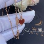 Van Cleef & Arpels Sweet Alhambra Heart Pendant Rose Gold Carnelian Vcarn59n00 (3)