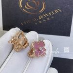 Van Cleef & Arpels Alhambra 18k Yellow Gold Pink Opal Diamond Ring (5)