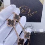 Van Cleef & Arpels Vintage Alhambra 5 Motif 18k Rose Gold Onyx Bracelet (3)