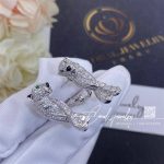 Cartier Panthère De Cartier Earrings, White Gold Full Diamond Pave Emerald Ref. N8503400 (4)