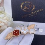 Van Cleef & Arpels Lucky Spring Clip Rose Gold, Carnelian, Mother Of Pearl, Onyx Vcarp7rs00 (3)