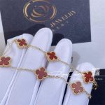 Van Cleef & Arpels Sweet Alhambra Bracelet, 6 Motifs Yellow Gold, Carnelian (3)