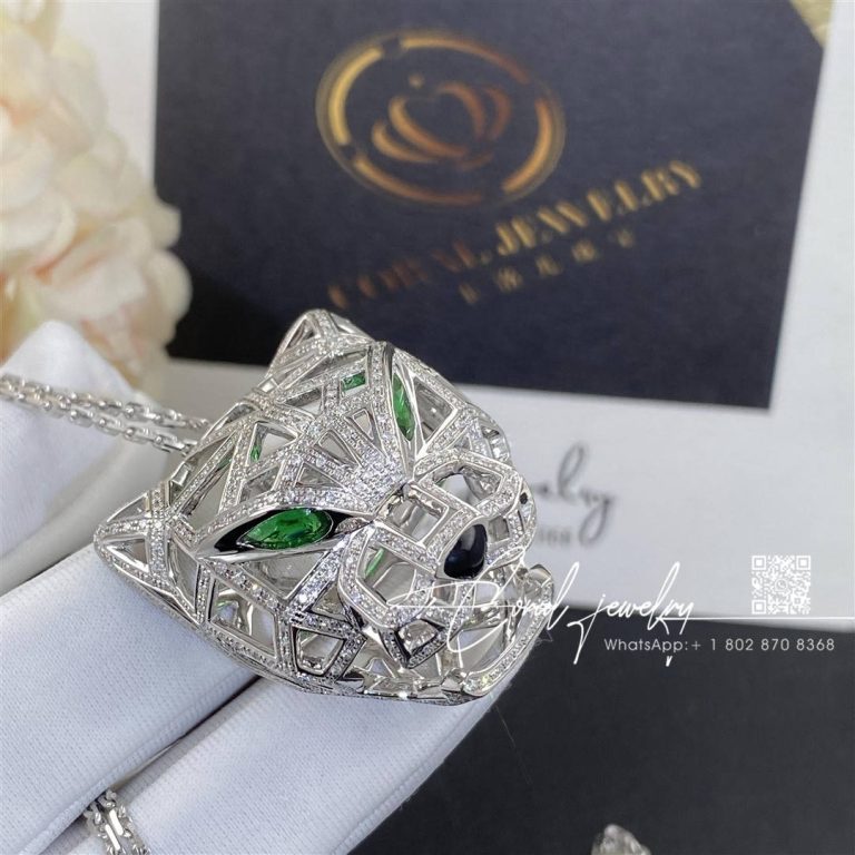 Cartier Panthère De Cartier Necklace White Gold Diamonds Emeralds N7424209 (7)