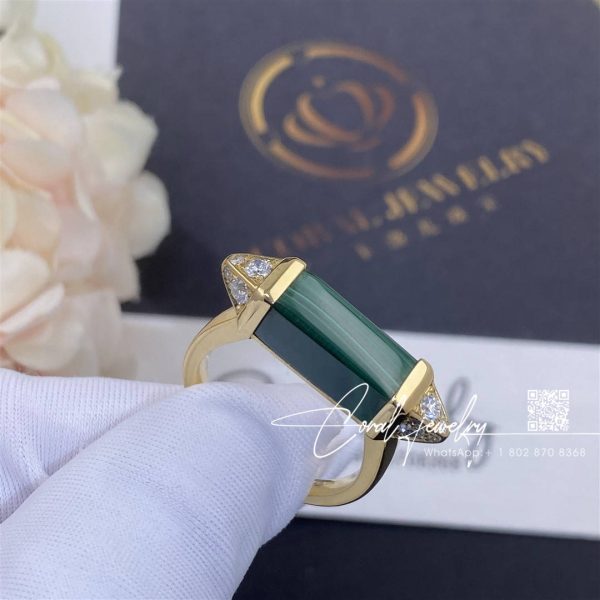 Cartier Les Berlingots De Cartier Ring Yellow Gold, Malachite, Diamond Ref. B4235500 (1)