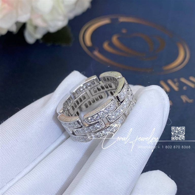 Cartier 18k White Gold Diamond Set Maillon Panthere Ring B4111700 (6)