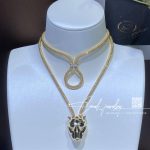Cartier panthère de cartier necklace yellow gold, lacquer, diamonds, tsavorite garnet, onyx ref. n7408338 (12)