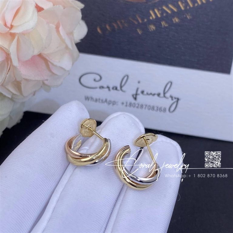 Cartier Trinity Earrings White Gold, Yellow Gold, Rose Gold Ref. B8017100 (1)