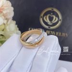 Cartier Trinity Ring, Small Model White Gold, Yellow Gold, Rose Gold, Diamonds Ref. B4086000 (1)