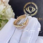 Cartier Trinity Ring, Small Model White Gold, Yellow Gold, Rose Gold, Diamonds Ref. B4086000 (3)