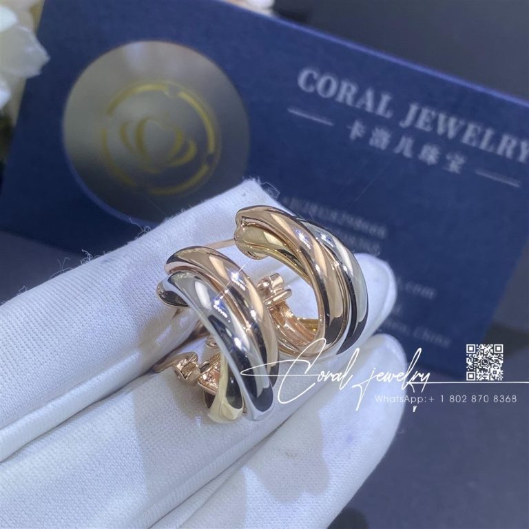 Cartier trinity earrings white gold yellow gold rose gold 80083231 coral (2)