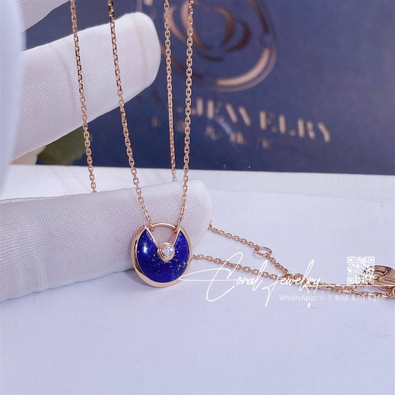 Cartier Amulette De Cartier Necklace, Xs Rose Gold, Lapis Lazuli, Diamond B3153108 (3)