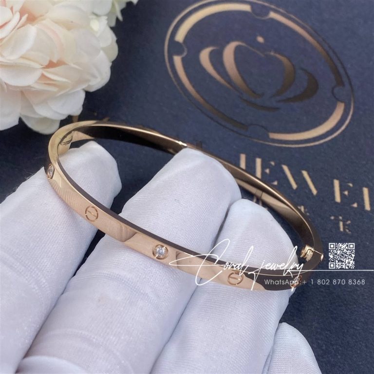 Cartier Love Bracelet, Small Model, 6 Diamonds Rose Gold Ref. B6047617 (1)