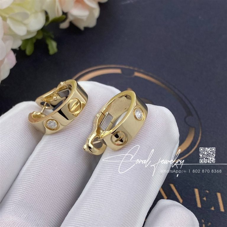 Cartier Love Earrings, 2 Diamonds Yellow Gold Ref. B8022800 (3)