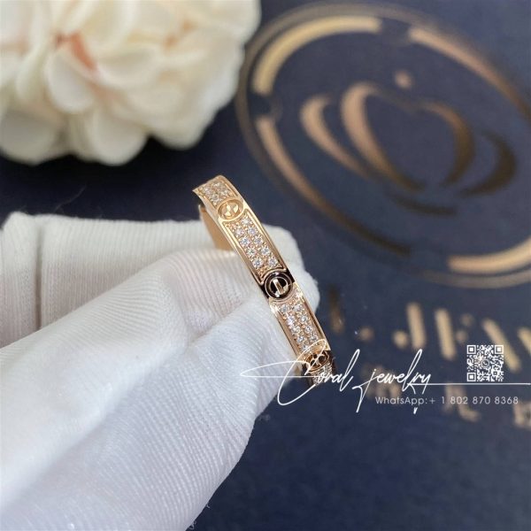 Cartier Love Ring, Small Model Rose Gold Diamonds B4218100 (4)