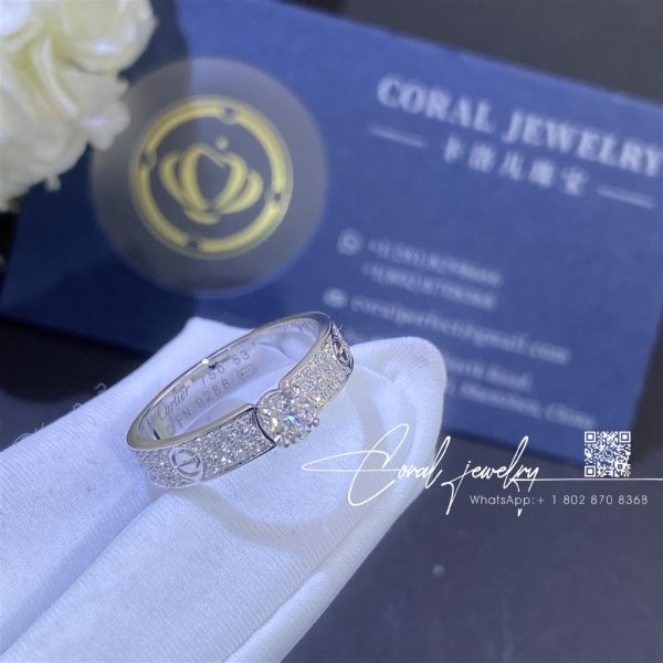 Cartier love solitaire brilliant cut diamond paved n4774600 coral (4)