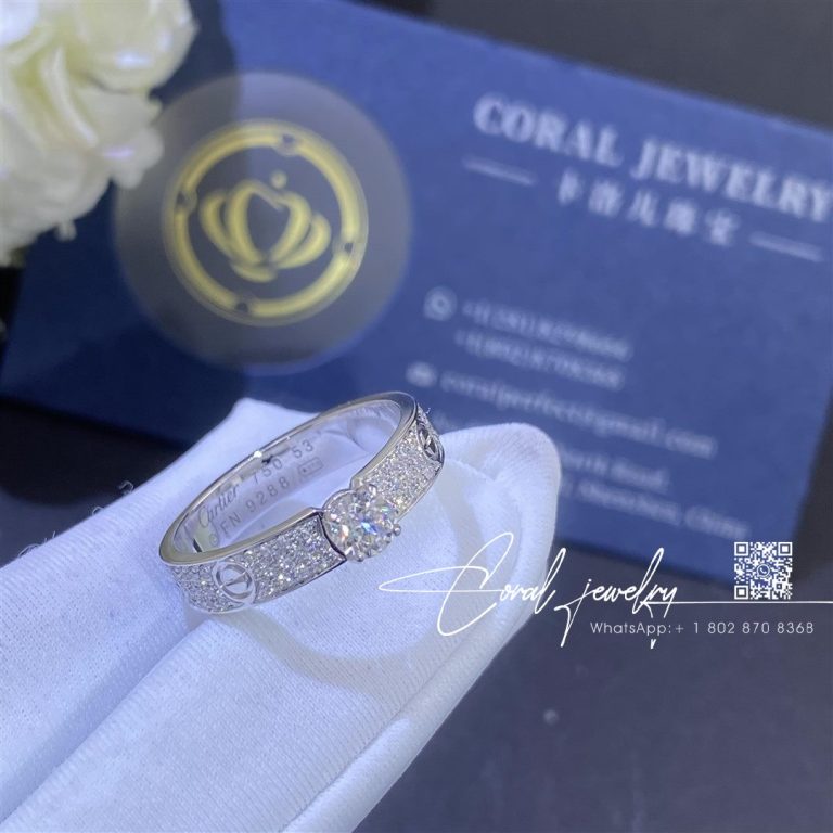 Cartier love solitaire brilliant cut diamond paved n4774600 coral (4)