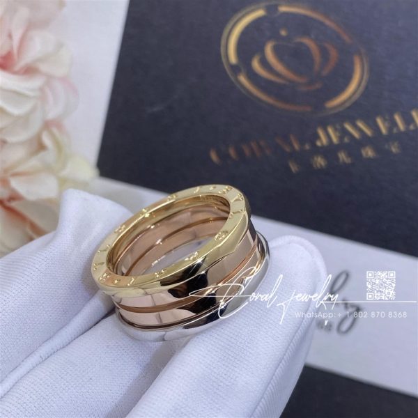 Bulgari B.zero1 Three Band Ring In 18 Kt Rose, White, And Yellow Gold Ref. 352919 (1)