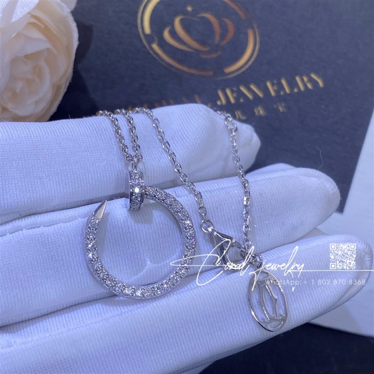 Cartier juste un clou necklace white gold diamonds ref b3046900 coral (8)