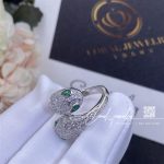 Bulgari Serpenti Seduttori 18 Kt White Gold Double Head Ring Set With Emerald Eyes And Pavé Diamonds Ref. 358094 (3)