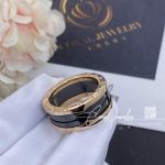 Bulgari B.zero1 Two Band Ring With Two 18 Kt Rose Gold Loops And A Black Ceramic Spiral Ref. 347042 (1)