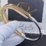 Tiffany Lock Bangle In Rose And White Gold With Half Pavé Diamonds (10)