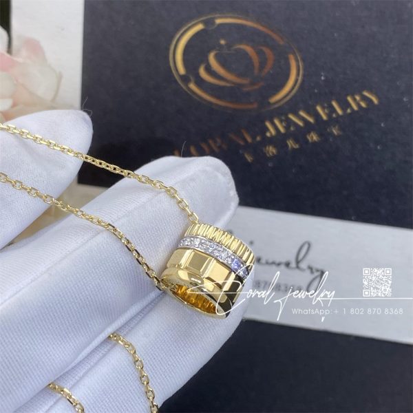 Boucheron Quatre Radiant Edition Mini Pendant Yellow Gold And Diamonds Jpn00537 (5)