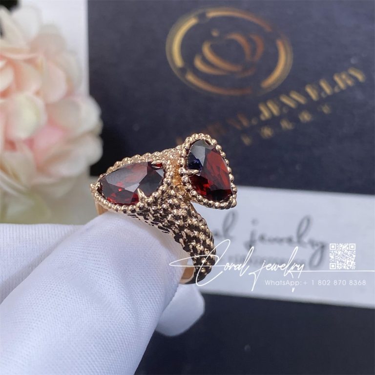 Boucheron Serpent Bohème Two Stone Ring, S Motifs Rhodolite Jrg02824 (1)