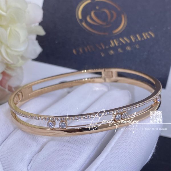 Messika Move Romane Bangle Pimk Gold Diamond Bracelet 06514 Pg (3)