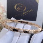 Roberto Coin 18k Rose Gold Mosaic Alternating Diamond Bangle (1)