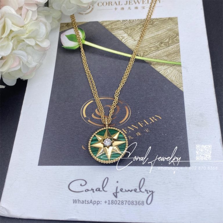 Large Medium Rose Des Vents Medallion Yellow Gold, Diamond And Malachite (5)