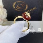 Louis Vuitton Color Blossom Ring, Yellow Gold, White Gold, Cornelian And Diamonds Q9n92a (4)