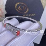 Marli Cleo Diamond Midi Slip On Bracelet In White Gold Carnelian (1)