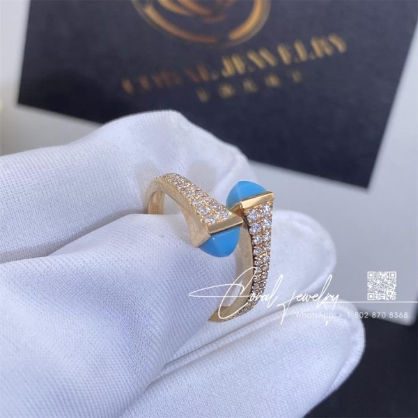 Marli Cleo Diamond Slim Ring In Rose Gold Turquoise (4)