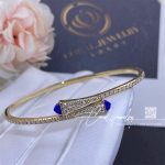 Marli Cleo Diamond Slim Slip On Bracelet In Yellow Gold Lapis Lazuli (3)