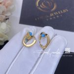 Marli Cleo Gold Huggie Earrings In Yellow Gold Turquoise (4)