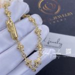 Chrome Hearts Tiny E Cross Bracelet In 22k Yellow Gold With Diamonds (5)